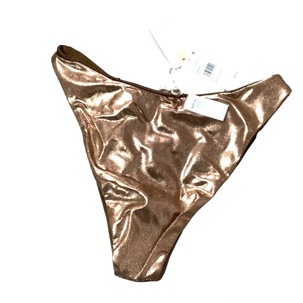 Good American Foil Bronze Metallic Bikini Bottom sz XLg NEW WITH TAGS - Picture 2 of 5